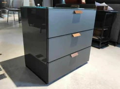 Nachttisch Multi Varis Nussbaum Abdeckplatte Glas