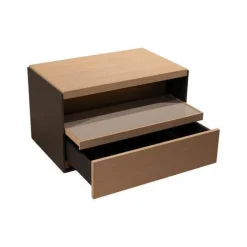 Nachttisch Surface Eiche Hell Gebürstet Gestell Nickel Bronzefarben Lackiert