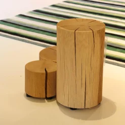 Naturholzzylinder Eiche Silber Dreiteilig
