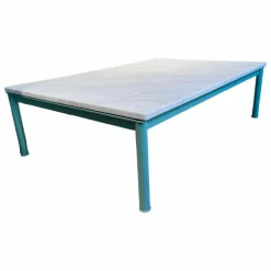 Outdoor Couchtisch LC10 Marmor Carrara Gestell Stahl Grün Texturiert