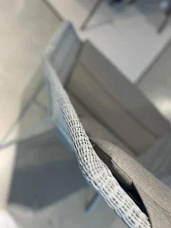 Outdoor Highbacksessel Breeze Fasergeflecht Grau Stahlgestell Grau Verzinkt