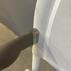 Outdoor Klappstuhl Mirto Stoff 2445102 Stige Weiß Natur Gestell 0186V Weiß Lackiert