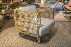 Outdoor Loungesessel Nest Stoff Natte Light Grey Hellgrau Gestell Aluminiumrahmen Außen Weave