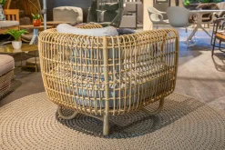 Outdoor Loungesessel Nest Stoff Natte Light Grey Hellgrau Gestell Aluminiumrahmen Außen Weave