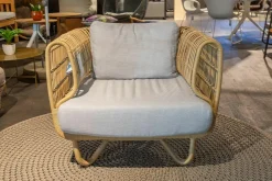 Outdoor Loungesessel Nest Stoff Natte Light Grey Hellgrau Gestell Aluminiumrahmen Außen Weave