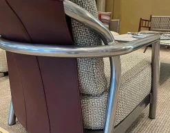 Outdoor Sessel Alison Stoff Cacus N A73 C Grau Rücken Eco Leder Polyurethan Eva Bordeaux 7002 Rot Gestell Aluminium Lackiert