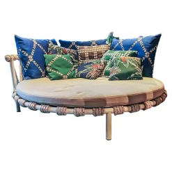 Outdoor Sofa Trampoline 561 Stoff Egadi Argento Seil Teipan mit 9 Kissen