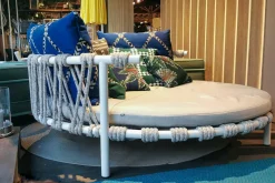 Outdoor Sofa Trampoline 561 Stoff Egadi Argento Seil Teipan mit 9 Kissen