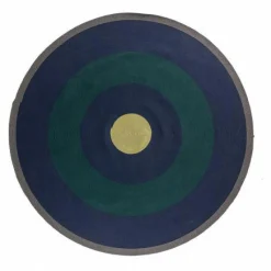 Outdoor Teppich 300x300 Circus Handgewebtes Polypropylen-Seil Dunkelblau Dunkelgrün Gelb