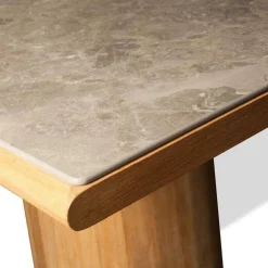 Outdooresstisch Giro Platte Keramik Gris du Gent Gestell Teakholz