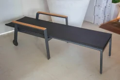 Outdoor-Liege Spa Bespannung Softex-Gewebe Anthrazit Gestell Aluminium Anthrazit Mit Rollen