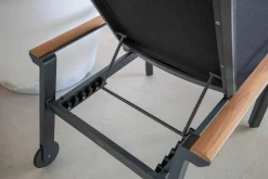 Outdoor-Liege Spa Bespannung Softex-Gewebe Anthrazit Gestell Aluminium Anthrazit Mit Rollen