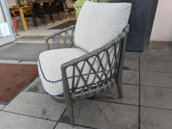 Outdoorsessel Erica Stoff Elisir 820 Blau Creme