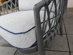 Outdoorsessel Erica Stoff Elisir 820 Blau Creme