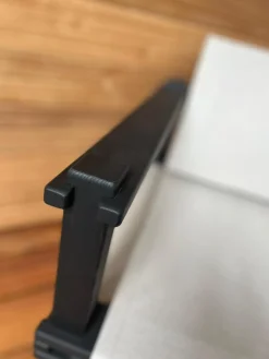 Outdoorsessel Farmer Bezug Stoff Weiß Grau Massivholzgestell Schwarz Geölt