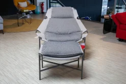 Outdoor-Sessel Jackout Stoff 20 462 Graublau Gestell Metall Anthrazit Pulverbeschichtet Inklusive Hocker