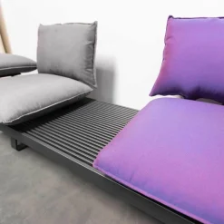 Outdoorsofa Feinstruktur Eleganz Graphit Mit 3 Kissensets Und 1 Armkissen