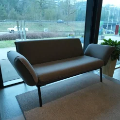 Outdoorsofa Luna Lounge Dining Bezug Stoff C Lopi R014 Coconut Grau Gestell Edelstahl