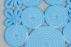 Outdoorteppich Spin TASN00B Stoff Fiordaliso Blu Chiaro T9857 Blau 198x198