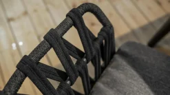 Outdoortischgruppe Ellisse HPL Ardesia Schwarz Gestell Schwarz Mit 4 Stühlen Emmacross