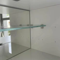 Paneelwand Alea Lack Weiß Mit Beleuchtung Und Glas Einlegeböden