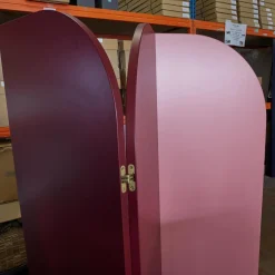 Paravent Lola Mit 3 Paneelen Lack Weinrot 40 Dunkelrot Und Flamingo Pink 38 Rosa