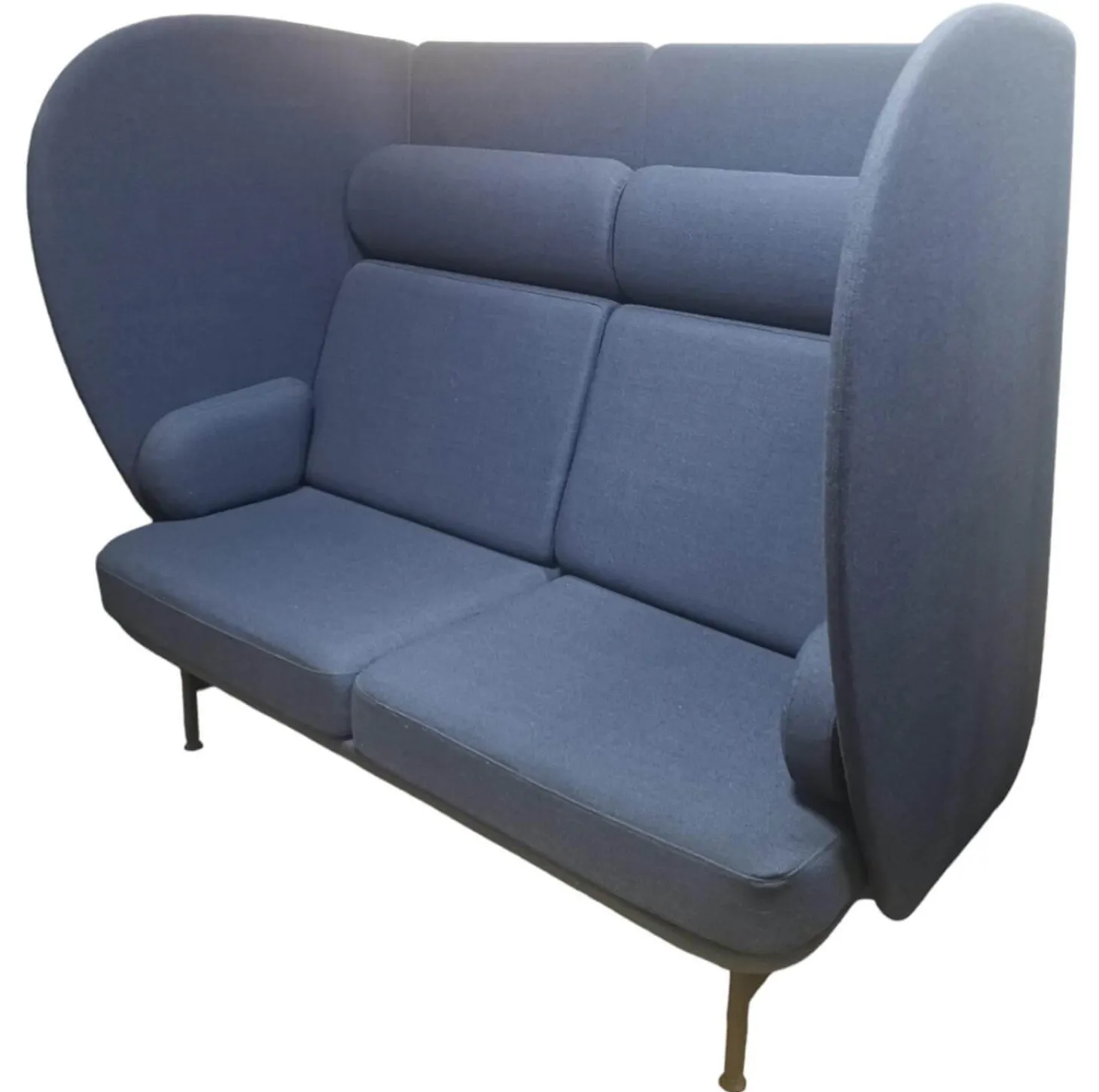 Plenum Zweisitzer Sofa Stoff Capture 6001 Blau Gestell Anthrazit