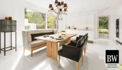 Polo Tischgruppe Tisch Eiche Gekalkt Hell 3 Stühle Bank