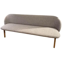 Polsterbank Flor Stoff Ripley R10 Grau Beige Natur Meliert Gestell Eiche Natur Geölt