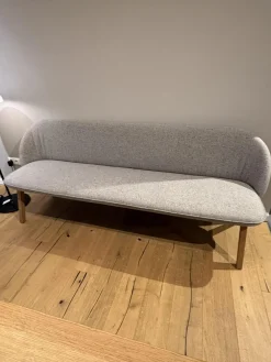 Polsterbank Flor Stoff Ripley R10 Grau Beige Natur Meliert Gestell Eiche Natur Geölt