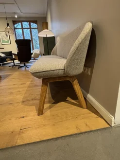 Polsterbank Flor Stoff Ripley R10 Grau Beige Natur Meliert Gestell Eiche Natur Geölt