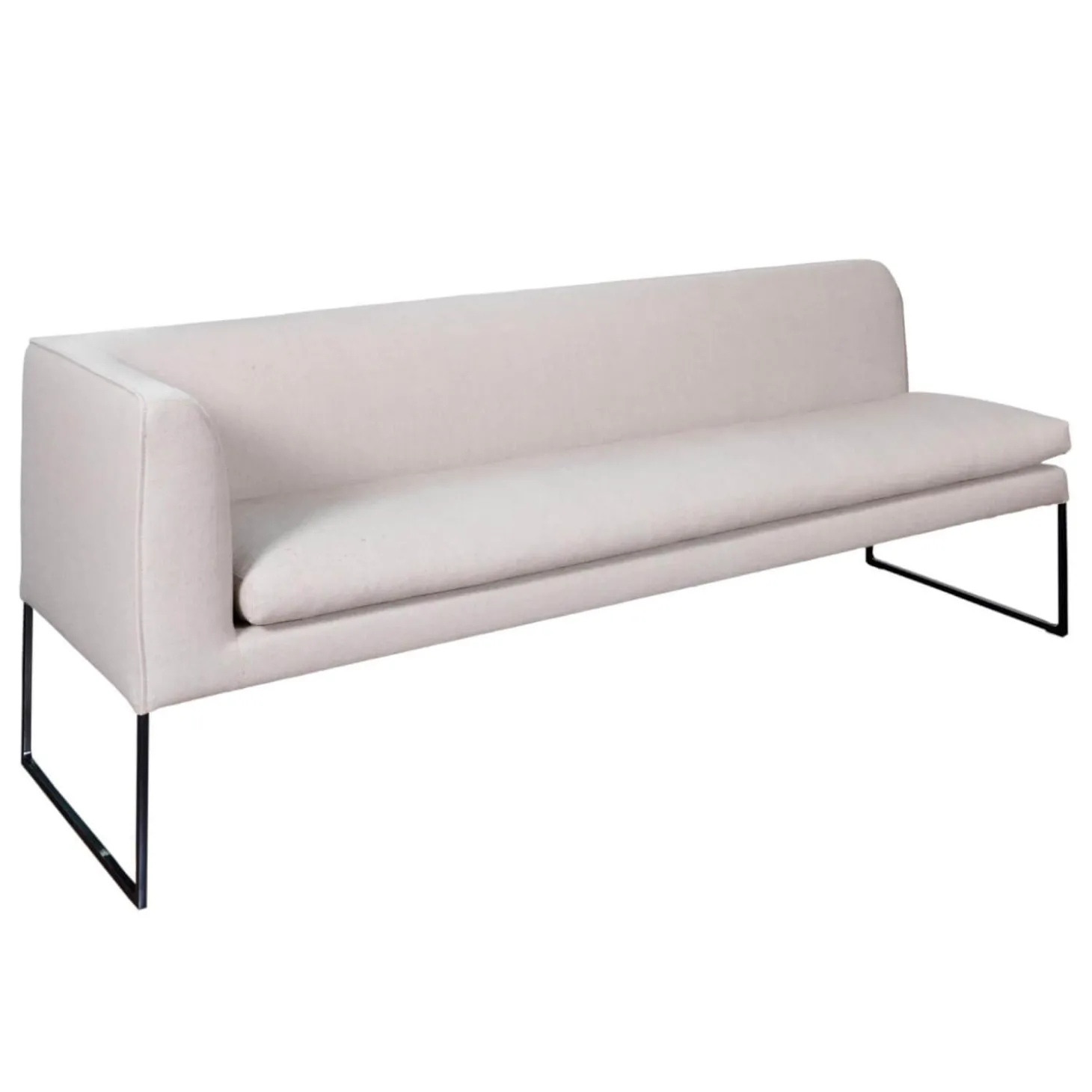 Polsterbank Mell Mit Kissen Stoff 9717 Kiesel Metallgestell Pulver Schwarz