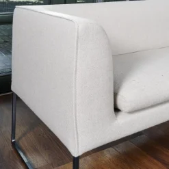 Polsterbank Mell Mit Kissen Stoff 9717 Kiesel Metallgestell Pulver Schwarz