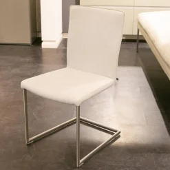 Polsterbank Mit Sessel Und 3 Stühlen Leder Toledo Perle Weiß Creme