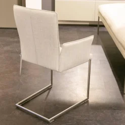 Polsterbank Mit Sessel Und 3 Stühlen Leder Toledo Perle Weiß Creme