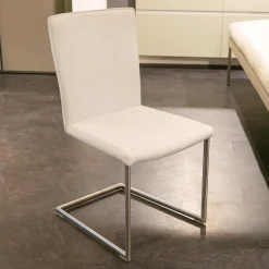 Polsterbank Mit Sessel Und 3 Stühlen Leder Toledo Perle Weiß Creme