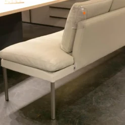 Polsterbank Mit Sessel Und 3 Stühlen Leder Toledo Perle Weiß Creme