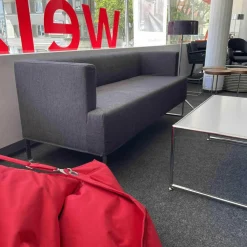 Polsterbank Modell Blue City Stoff Malin Anthrazit Kufen Edelstahl Bezug Abnehmbar