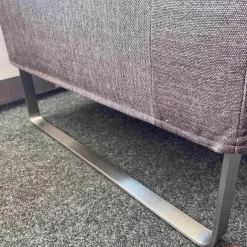 Polsterbank Modell Blue City Stoff Malin Anthrazit Kufen Edelstahl Bezug Abnehmbar