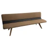 Polsterbank Stoffbezug LDS32 Affix mit 4-Fuß-Gestell aus Nussbaum