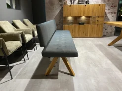 Polsterbank Yps BYS 21 PO R Stoff Canvas 734 Grau Gestell Eiche Naturöl 2407