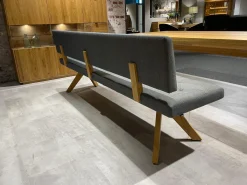 Polsterbank Yps BYS 21 PO R Stoff Canvas 734 Grau Gestell Eiche Naturöl 2407