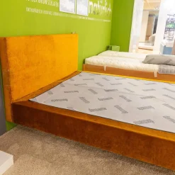 Polsterbett Clia 2 Basisbezug Stoff Max Cotton Natur 061 Dekobezug Glenville Honey F1872 36 Gelb Orange Füße Buche Geölt Ohne Matratze Ohne Lattenrost