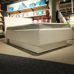 Polsterbett Composium 800 Stoff 06150 Weiß Creme Inklusive Matratze Und Vollautomatic