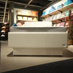 Polsterbett Composium 800 Stoff 06150 Weiß Creme Inklusive Matratze Und Vollautomatic