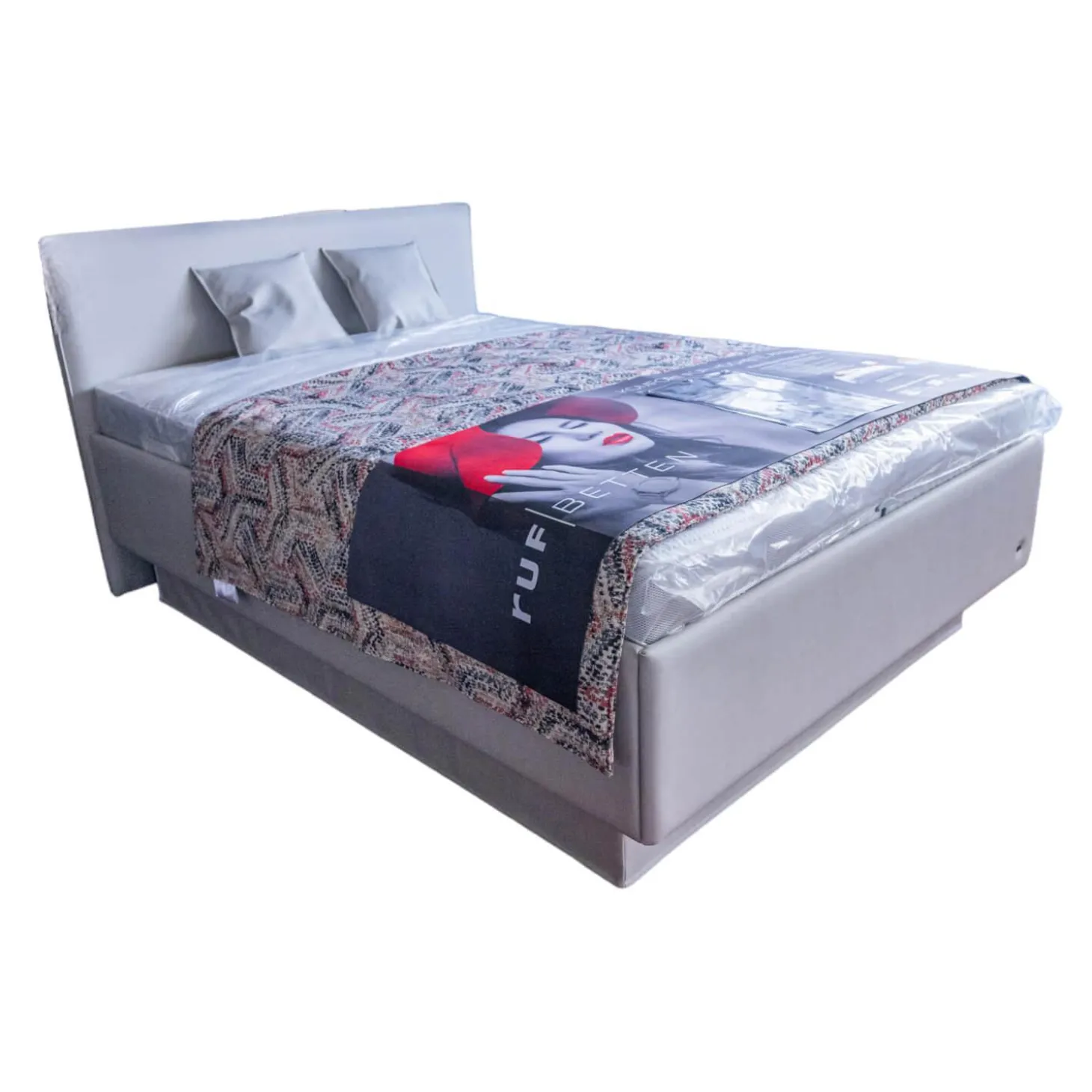 Polsterbett Composium Bezug Lederoptik Sand Grau Mit Matratze Und Kissen