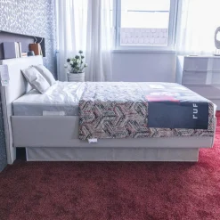 Polsterbett Composium Bezug Lederoptik Sand Grau Mit Matratze Und Kissen