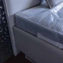 Polsterbett Composium Bezug Lederoptik Sand Grau Mit Matratze Und Kissen