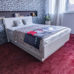 Polsterbett Composium Bezug Lederoptik Sand Grau Mit Matratze Und Kissen