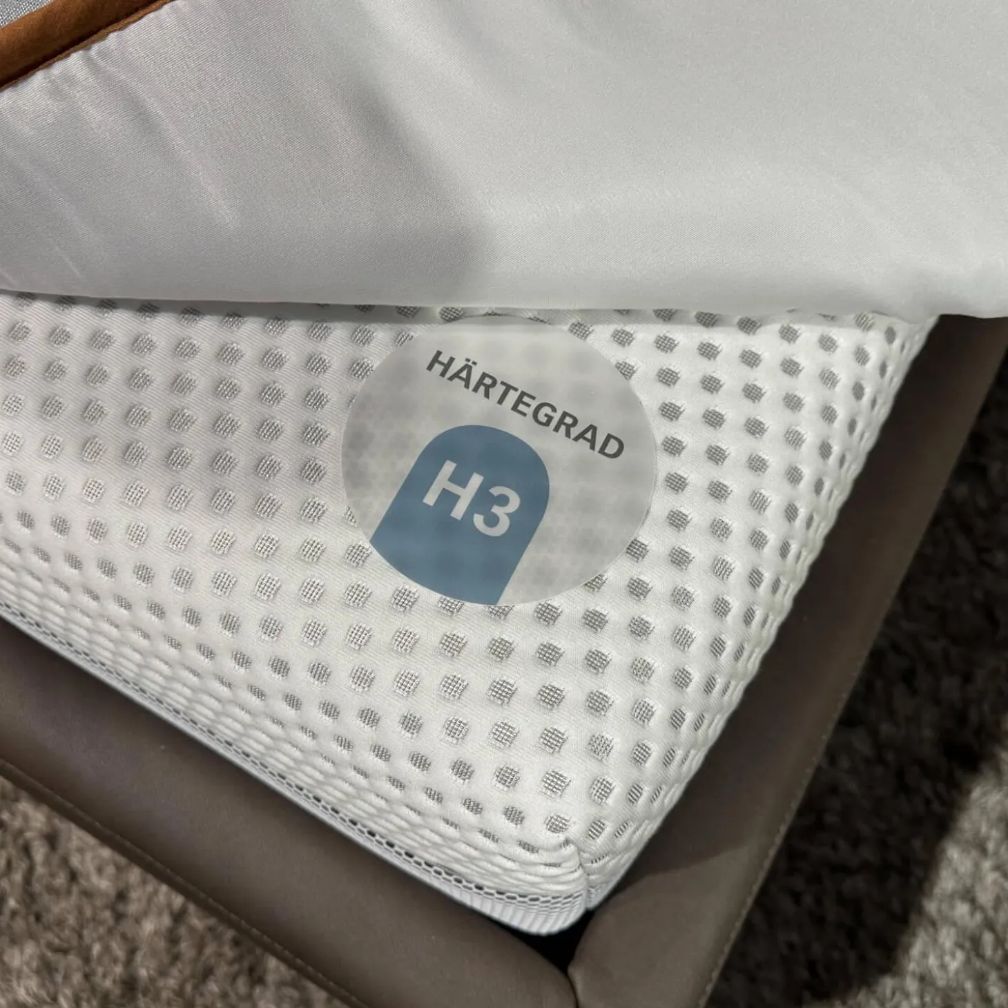 Polsterbett Heaven Leder Galero Nougat Braun Metallfuß Schwarz Inklusive Matratzen